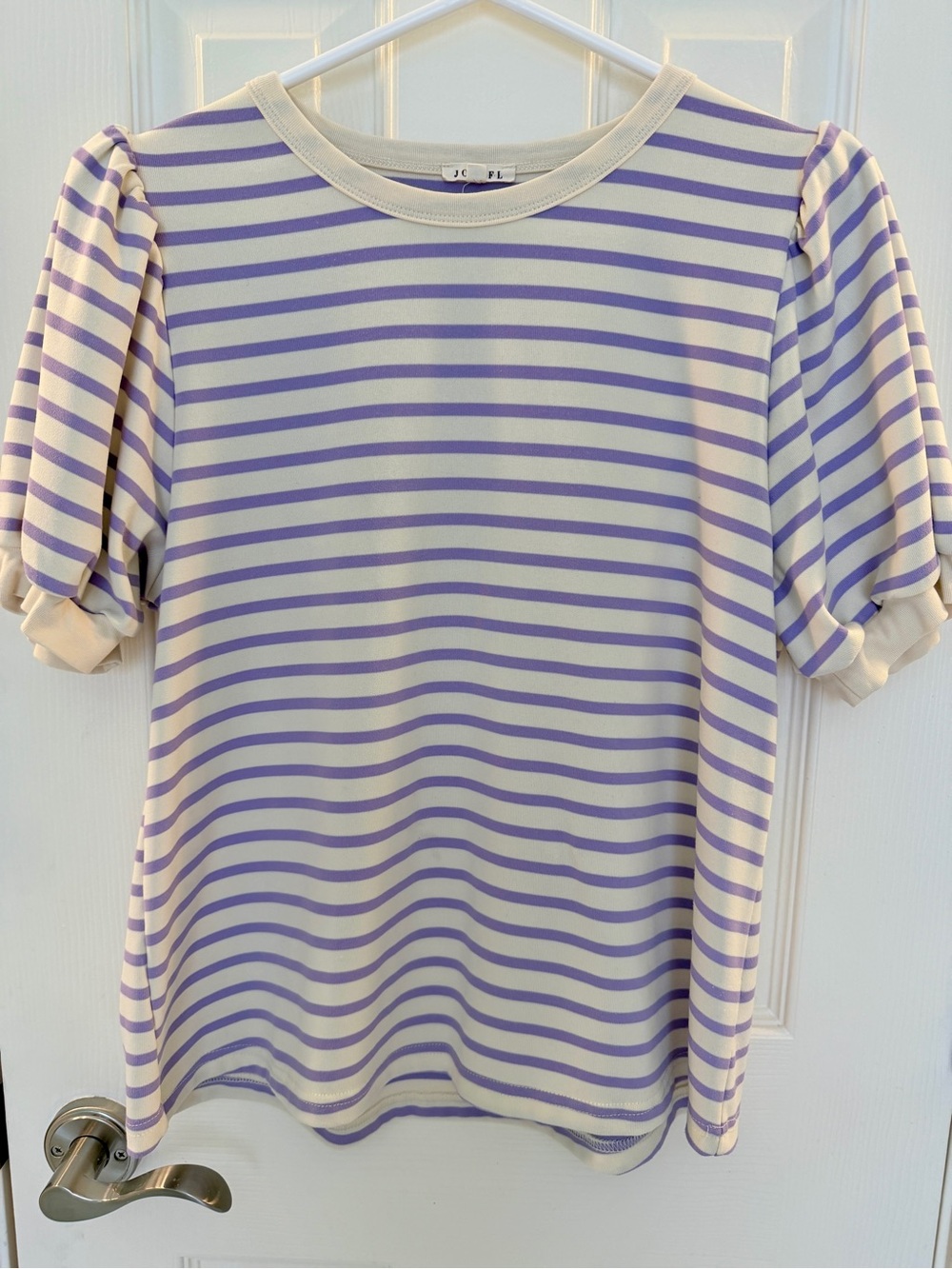 Jodifl Puff-Sleeve Tee - Lavender/Cream